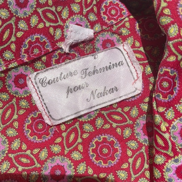 VTG red longsleeve button down blouse with balloon sleeves - Picture 8 of 10